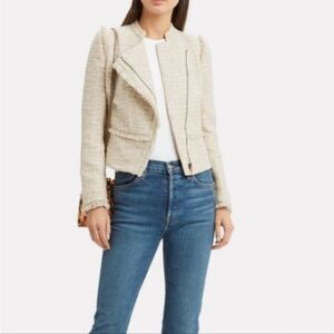 Intermix Mona Knit Tweed Jacket In Cream